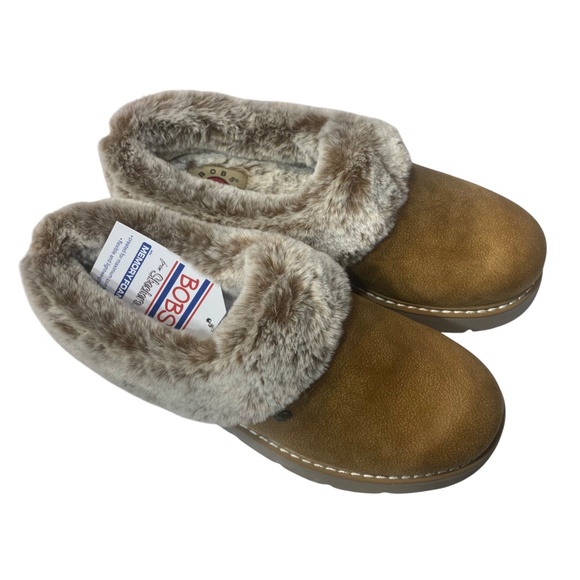 Sketchers BOBS Relaxed Fit Memory Foam Brown Chestnut Womens Sz 8 Slipper Comfy - Picture 2 of 14